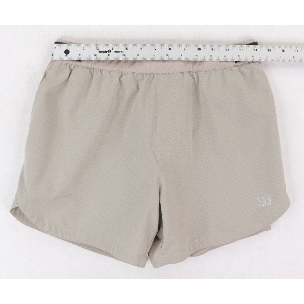 Topo Designs Shorts Mens Medium 4.5" Inseam Light Tan Athletic Running Lined - Picture 7 of 10